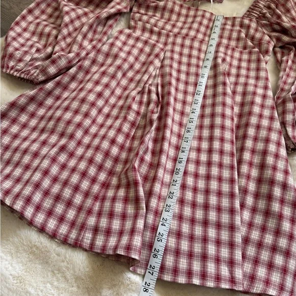 REVEROF Plaid Babydoll Dress With Smocking Back Detail,NWT - Picture 10 of 11